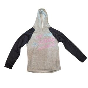 NWOT Girls Adidas Hoodie – Gray & Black with Pastel Logo – Size 16 XL